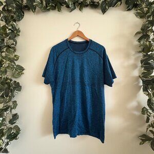 Lululemon Athletic Metal Vent Tech Short Sleeve Shirt Heathered Blue Men’s Sz XL